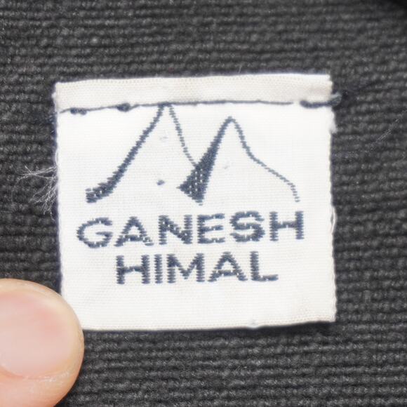 Ganesh Himal Handmade Nepal Cotton Vest XL Black-Red Fish “Om” Print Boho - Picture 8 of 9